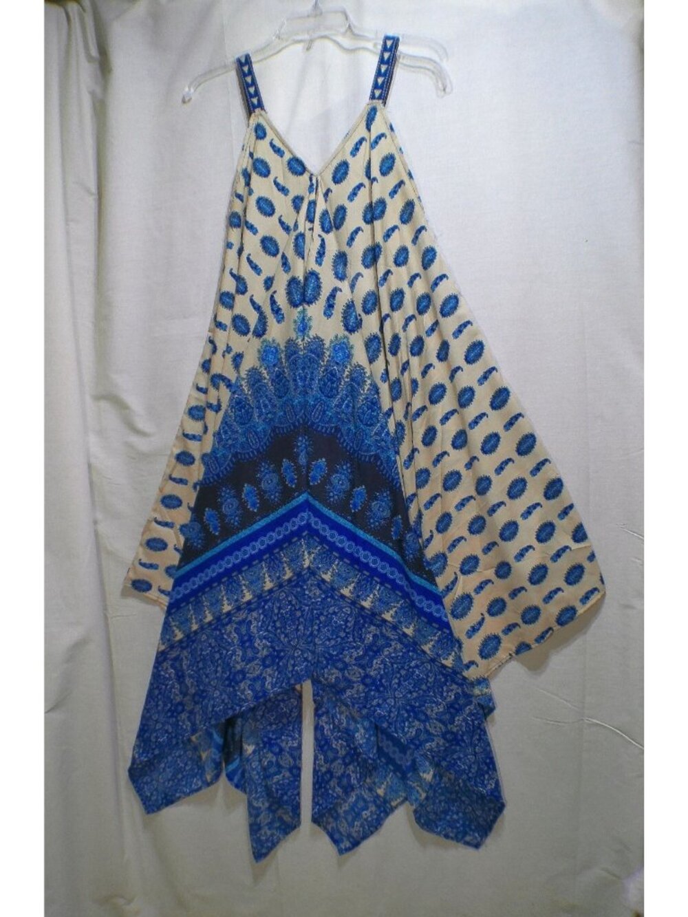 Bella Moda Sundress Handkerchief Cover Up Large Blue